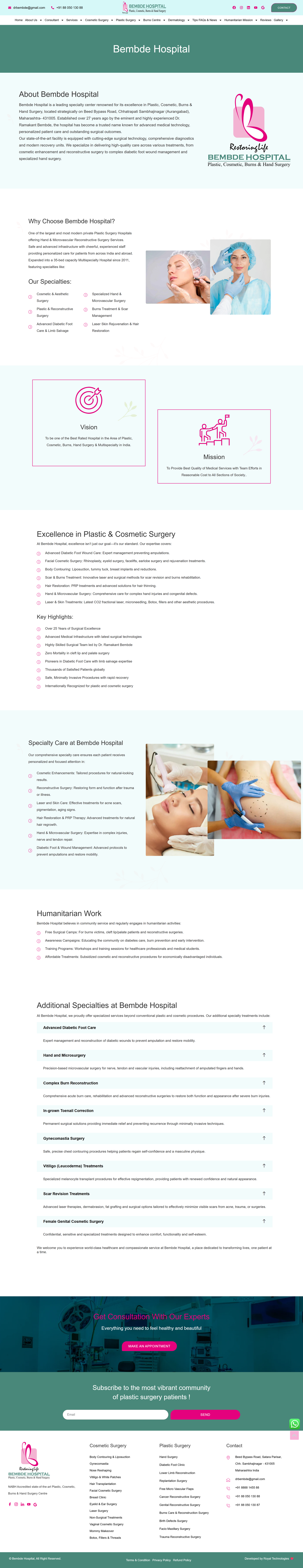 Bembde Hospital website screenshot